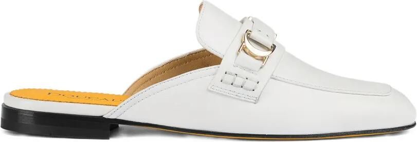 Doucal's Leren muiltjes met metalen detail Wit