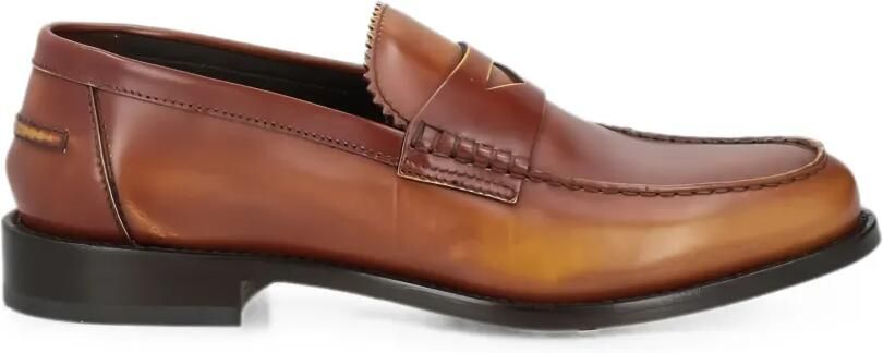 Doucal's Leren penny loafers Bruin