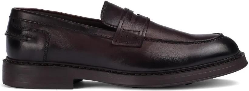 Doucal's Leren penny loafers Bruin