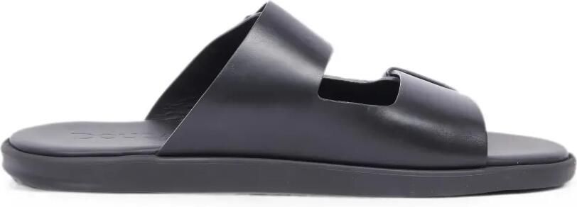 Doucal's Leren sandalen met klittenband Zwart