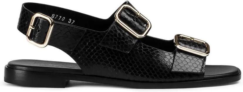 Doucal's Leren sandalen met pythonprint Zwart