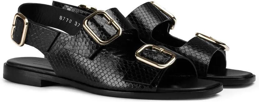 Doucal's Leren sandalen met pythonprint Zwart - Foto 3