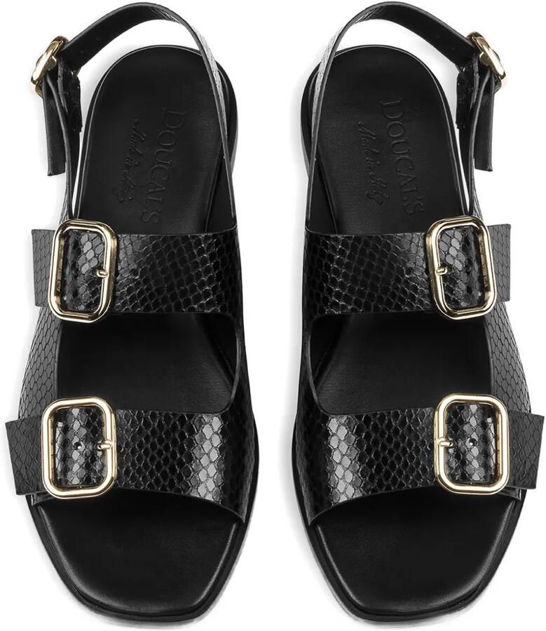 Doucal's Leren sandalen met pythonprint Zwart - Foto 2