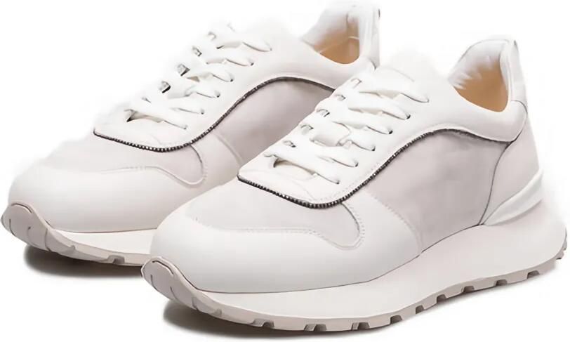 Doucal's Leren sneakers met vlakken Wit - Foto 5