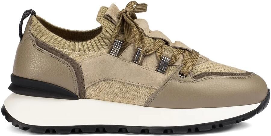 Doucal's Leren sneakers verfraaid met stras Beige