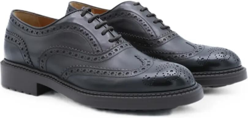 Doucal's Leren veterschoenen met brogue-detail Zwart - Foto 4