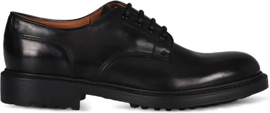 Doucal's Leren veterschoenen met ronde neus Zwart
