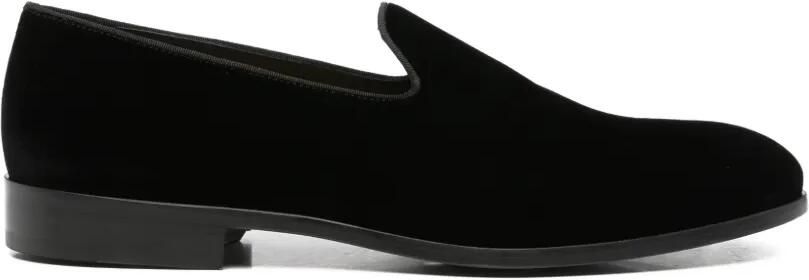 Doucal's Loafers met fluwelen-effect Zwart
