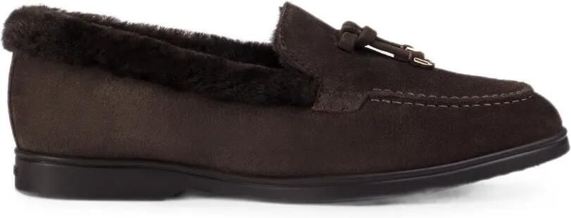 Doucal's Loafers met lammy afwerking en kwastje Bruin