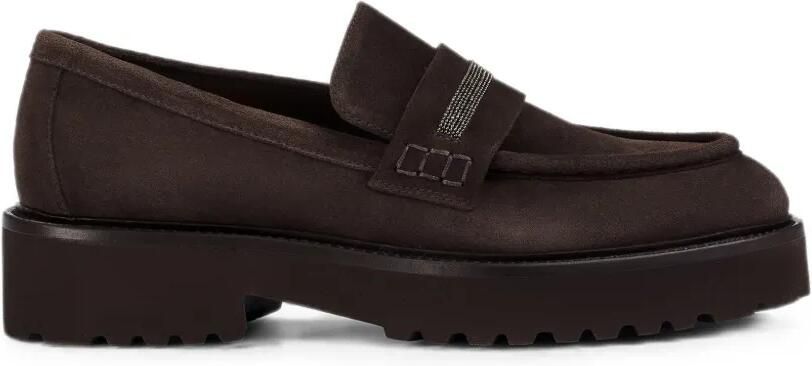 Doucal's Loafers verfraaid met studs Bruin