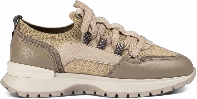 Doucal's Leren sneakers met vlakken Beige