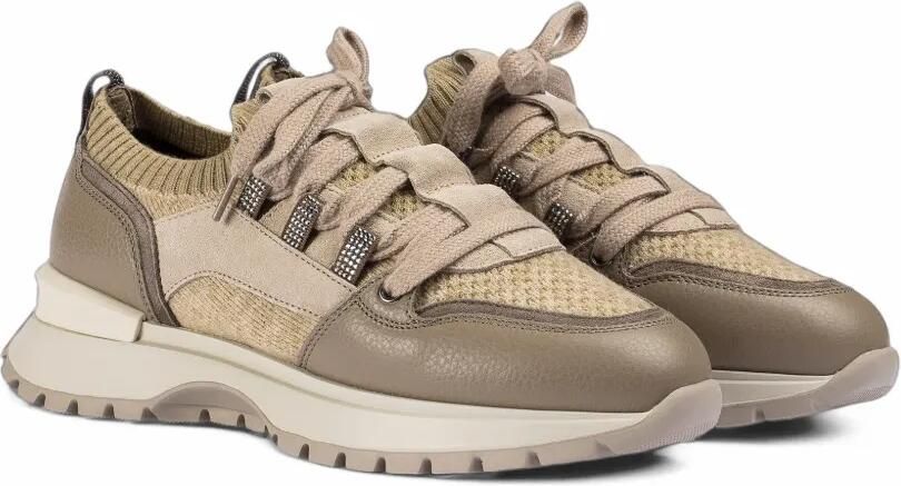 Doucal's Leren sneakers met vlakken Beige - Foto 3