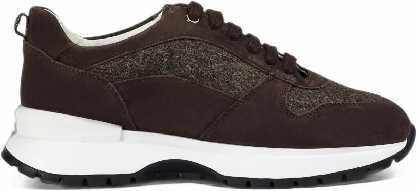 Doucal's Suède sneakers met vlakken Bruin