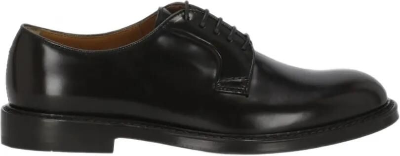 Doucal's polished leather derby shoes Zwart