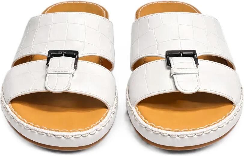 Doucal's Sandalen met gespsluiting en krokodillen-reliëf Wit - Foto 3