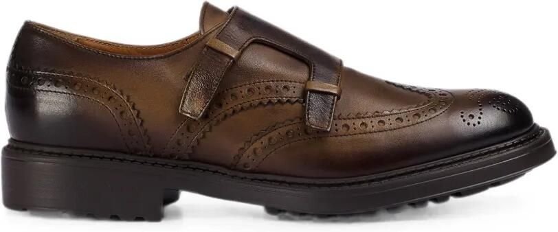 Doucal's Schoenen met dubbele bandjes en brogue-detail Bruin