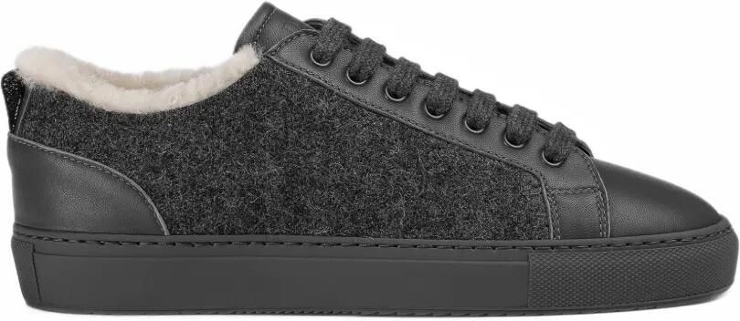 Doucal's shearling-trim low-top sneakers Grijs