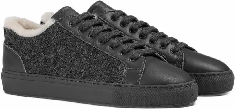 Doucal's shearling-trim low-top sneakers Grijs - Foto 3