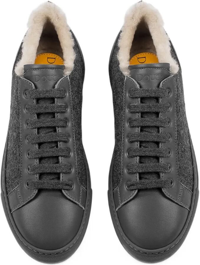 Doucal's shearling-trim low-top sneakers Grijs - Foto 2