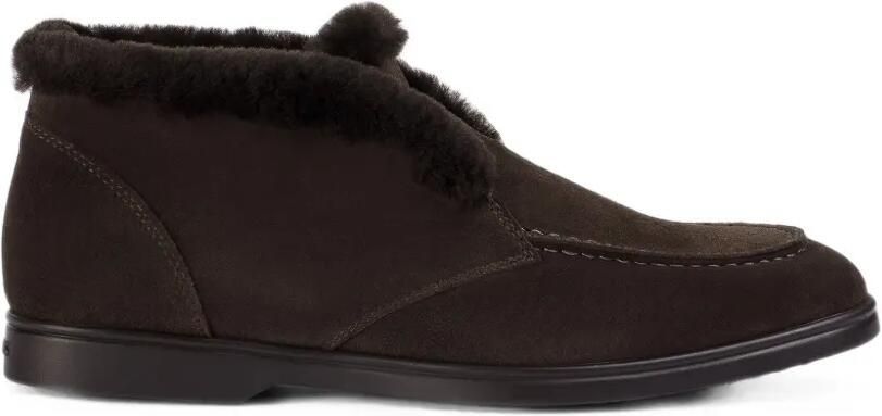Doucal's Suède desert boots met lammy afwerking Bruin