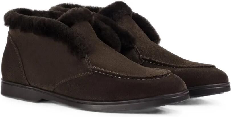 Doucal's Suède desert boots met lammy afwerking Bruin - Foto 3
