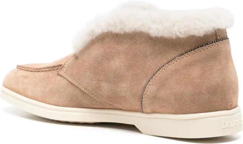 Doucal's Suède loafers met lammy afwerking Beige - Foto 3