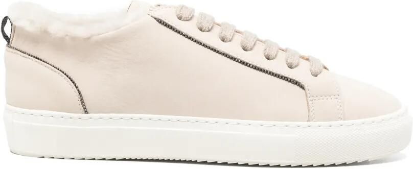 Doucal's Sneakers met lammy afwerking Beige