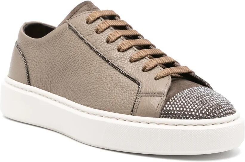 Doucal's Sneakers verfraaid met kristallen Bruin - Foto 3