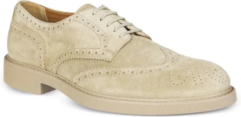 Doucal's Suède derby schoenen met brogue-detail Beige - Foto 2