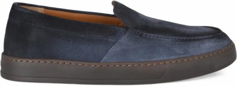 Doucal's suede-finish slip-on trainers Blauw