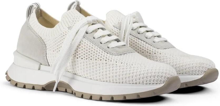 Doucal's Suède gebreide sneakers Beige - Foto 3