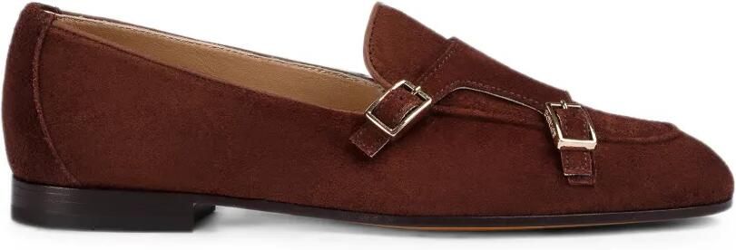 Doucal's Suède loafers met dubbele gesp Bruin