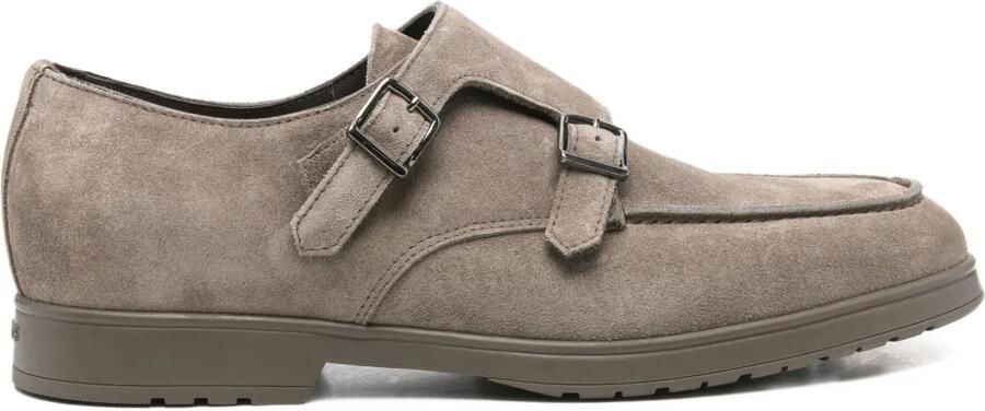 Doucal's Suède loafers met dubbele gesp Grijs