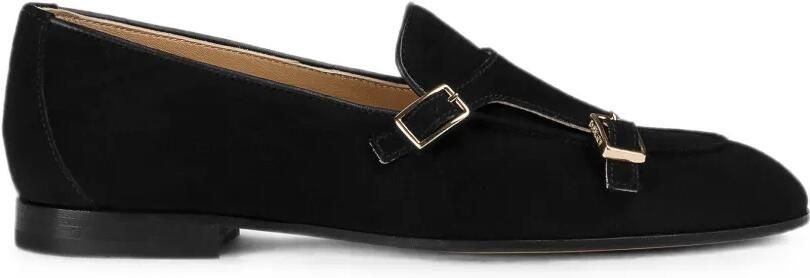 Doucal's Suède loafers met dubbele gesp Zwart