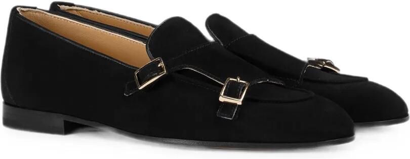 Doucal's Suède loafers met dubbele gesp Zwart - Foto 3