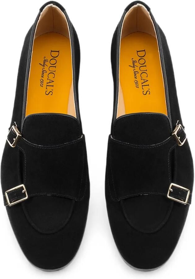 Doucal's Suède loafers met dubbele gesp Zwart - Foto 2