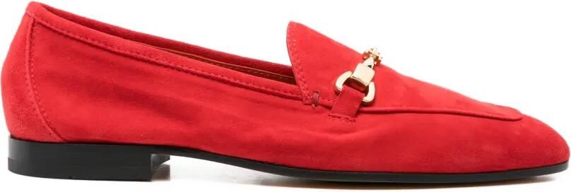 Doucal's Suède loafers met hardware Rood