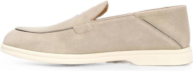 Doucal's Suède loafers met ketting Beige - Foto 4