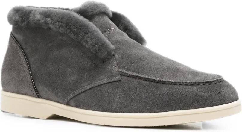 Doucal's Suède loafers met lammy afwerking Grijs - Foto 2