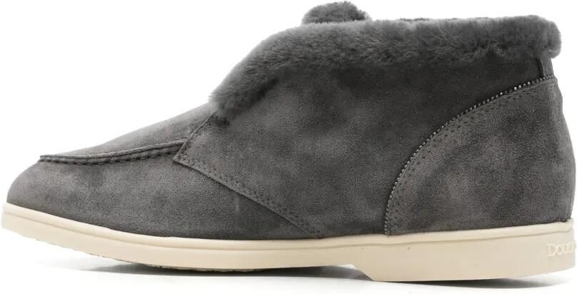 Doucal's Suède loafers met lammy afwerking Grijs - Foto 3