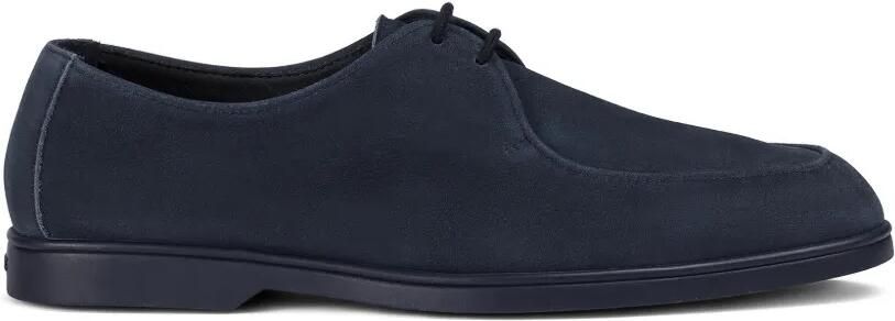 Doucal's Suède loafers met schort detail Blauw
