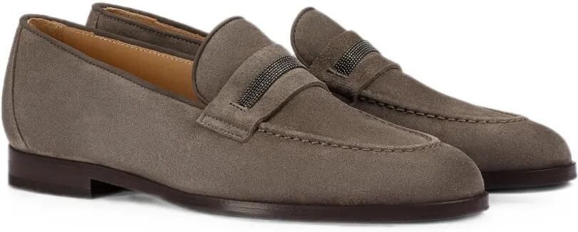 Doucal's Suède loafers met studs Bruin - Foto 3