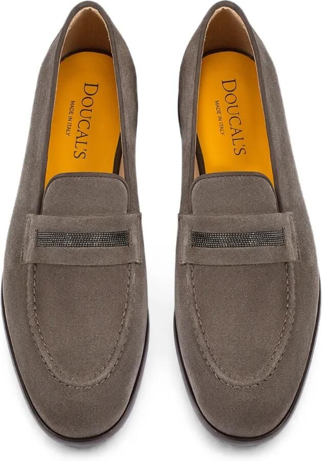 Doucal's Suède loafers met studs Bruin - Foto 2