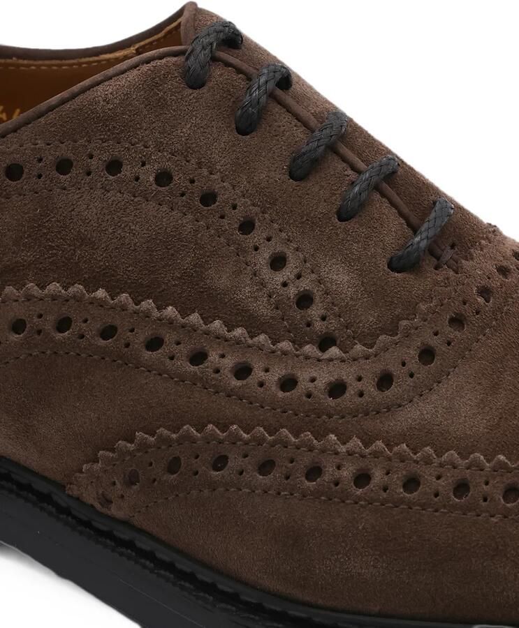 Doucal's Suède Oxford schoenen met brogue-detail Bruin - Foto 2