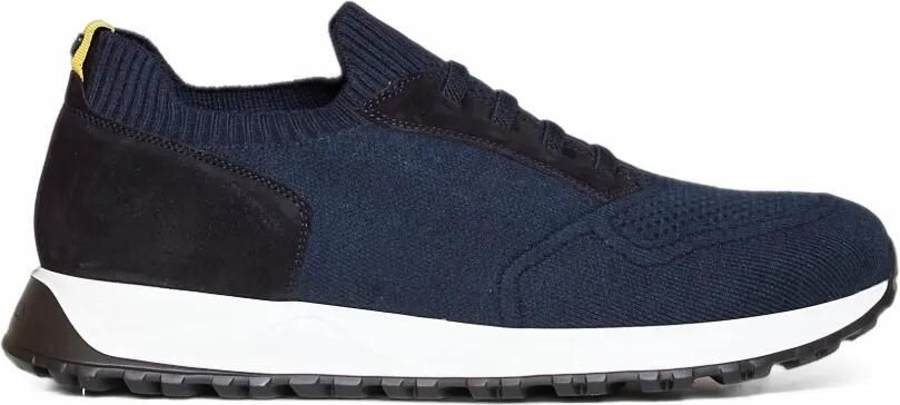 Doucal's Gebreide sneakers met suède vlakken Blauw