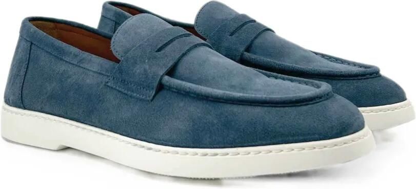 Doucal's Suède penny loafers Blauw