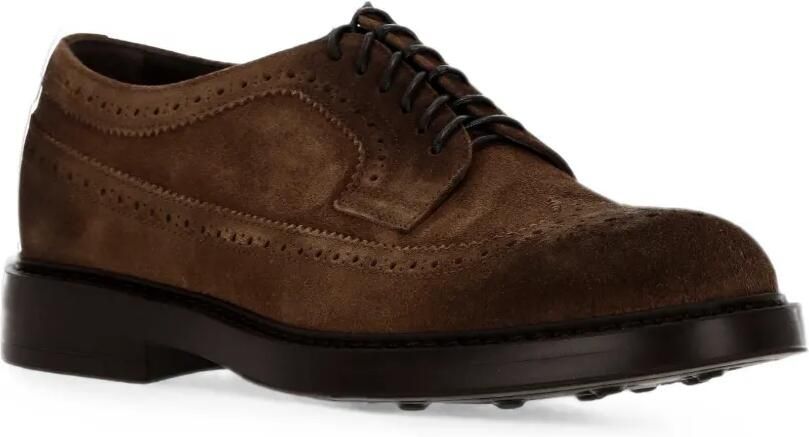Doucal's Suède schoenen met brogue-detail Bruin