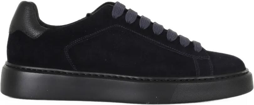 Doucal's Suède sneakers met leren afwerking Blauw