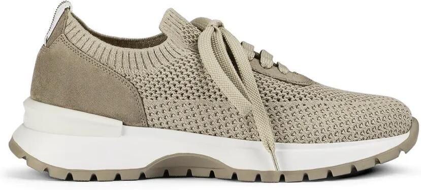 Doucal's Suède sneakers met mesh Beige