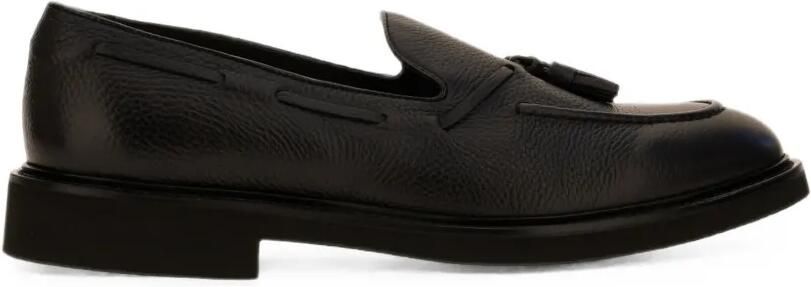 Doucal's Loafers met textuur en kwastje Zwart